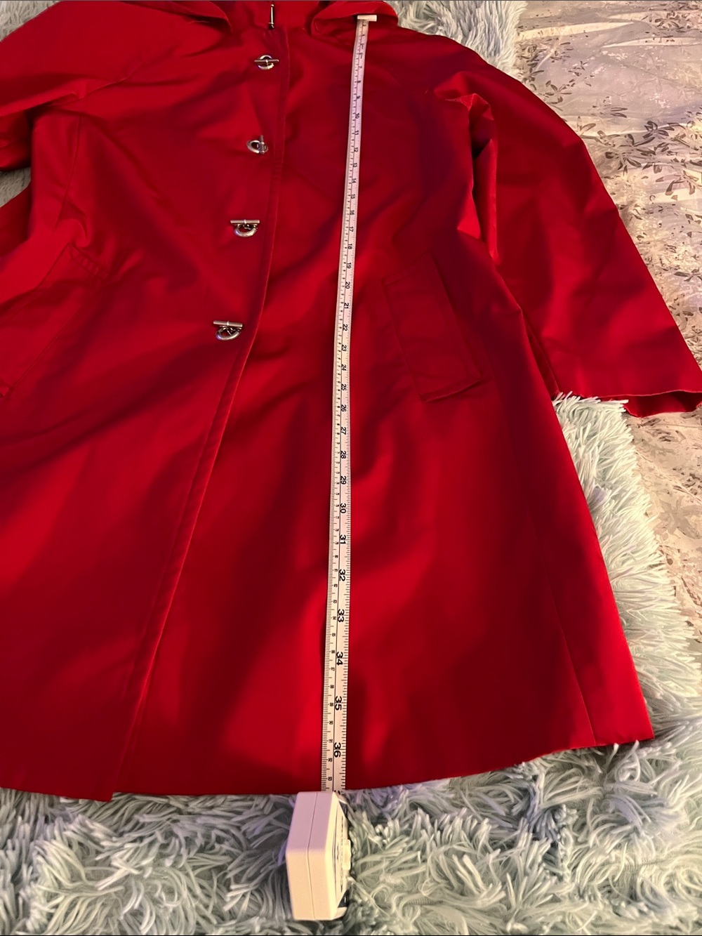 FOG by LONDON FOG RED/ SILVER TOGGLE COAT NEW SIZE S - Picture 13 of 14
